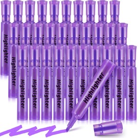 Qilery Highlighters Bulk, 30 Pack Tank Style Chisel Tip Highlighters Markers Quick Drying for Kids and Adult Coloring, Classroom Home Office School Supplies(Purple)
