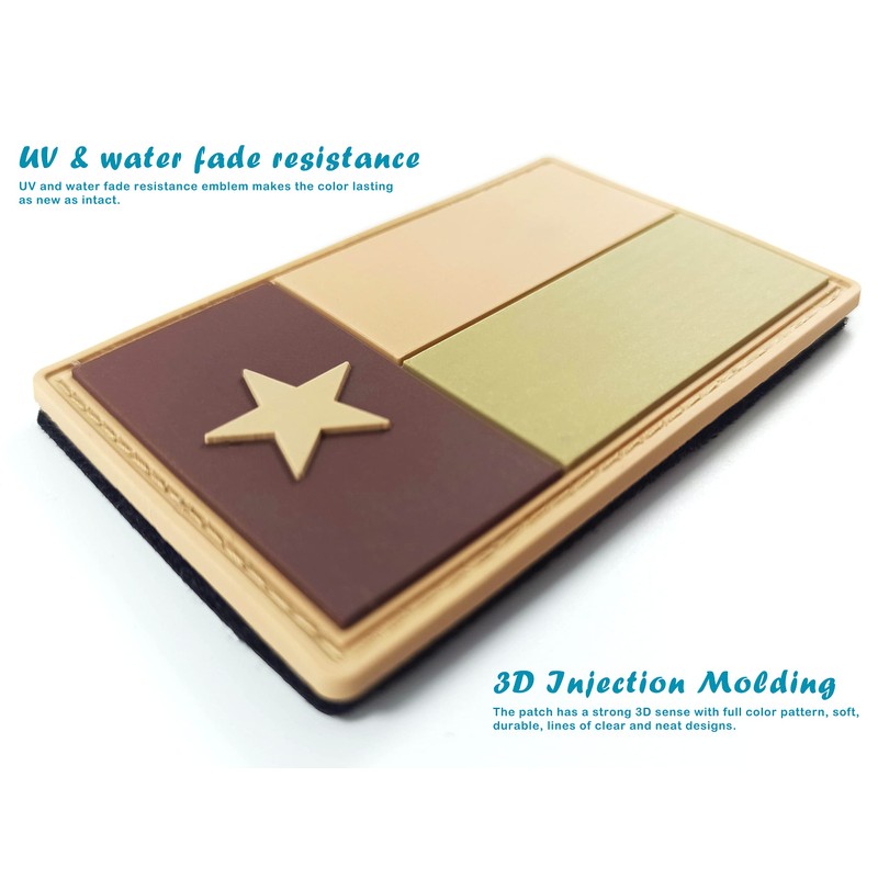 JBCD Texas Flag Patch Tactical PVC Rubber Hook and Loop