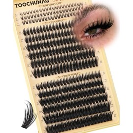 Spiky Manga Lash Clusters 12-20mm Anime Eyelash Clusters 300pcs Cluster Eyelash Extensions Fairy Eyelashes Cluster with Bottom Individual Lashes 80D+100D Volume DIY Lash Extension by TOOCHUNAG