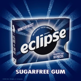 ECLIPSE Winter Frost Sugar-Free Chewing Gum - 8 Packs, 18-Count Each Gum Packs