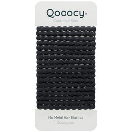 Qooocy Hair Ties Natural Peanuts 18 Pcs,Hair Accessories for Women Perfect for Long Lasting Braids, Ponytails, Black