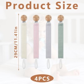 3 Pieces Dummy Chain Fabric Set, Dummy Chain, Cotton Dummy Chain, Dummy Chains with Beech Wood Clip, Dummy Strap Fabric for Boys and Girls, Baby Dummy Chain Clip, Gift for Baby, BPA-Free