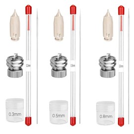 NEOECO Airbrush Replacement Parts Kit for SJ85 Transformer, 0.3mm/0.5mm/0.8mm Precision Needles, Nozzle Cap and Fan Cap Set