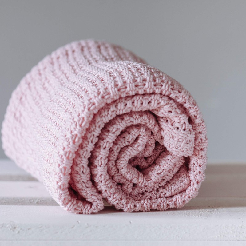 Abeille Soft Cotton Cellular Blanket Pink