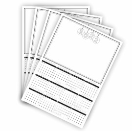 2022 Blank Calendar Planner Organiser Uk A4 Blanks White Mini Calender Plain Year To View Make Your Own Home Office Student Academic Christmas Planner Jan To Dec |40 PCS|
