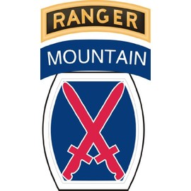 Veteran Pins US Army 10th Mountain Division with Ranger Tab Waterproof Vinyl Window Bumper Sticker Decal 3.8inch