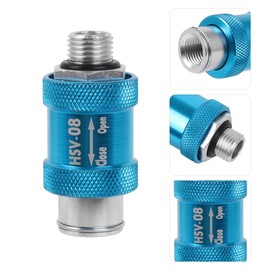 Bstinay HSV-08 1/4" Thread Aluminum Flow Control Hand Manual Slide Valve Blue Sliver