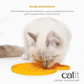 Catit Creamy Lickable Cat Treat Feeding Mat, Fish Shaped Cat Placemat
