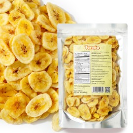 Ternio Dried Banana Chips - 1 lb/453g - Sweetened Dehydrated Banana Flakes - Bulk Healthy Dried Fruit Snack - 100% Natural.