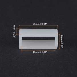 uxcell Watch Band Strap Loops, Rubber Replacement Fastener Rings Silicone Watch Holder Keeper for 19mm Width Watch Band, Transparent 4 Pcs