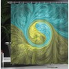 Ambesonne Spires Shower Curtain, Eastern Spiral Psychedelic Design Sunny Side