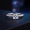French Pavé 1.5ct Princess Cut D Color VVS Moissanite Ring