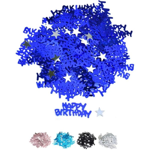 DIWULI Happy Birthday Confetti Stars, Birthday Table Confetti, Table Decoration,