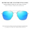 Gleyemor Polarized Square Aviator Sunglasses for Men Retro Military Tough