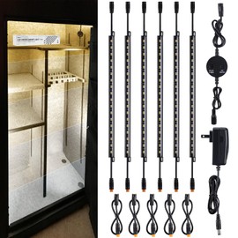 TORCHSTAR LED Safe Lighting Kit 5CCT, Dimmable (6) 12 Inch Linkable Light Bars, 3000K/3500K/4000K/4500K/5000K Selectable, 900LM Safe Light Kit for Under Cabinet Gun Safe Closet, UL Power Adapter