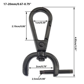 4 PCS Swivel Clasp Hooks,SAFYY Detachable Snap Hook W/Screw Bar Heavy Duty,3/4 Inches D Ring Swivel Lobster Claw Clasp with Screwdriver for Lanyard Bag Leather Craft Purse Hardware DIY Bag-Gunmetal