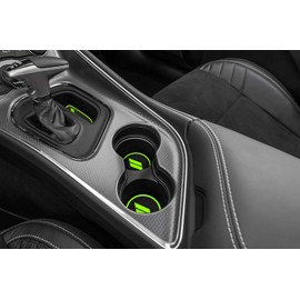 Auovo 11pcs Anti-dust Mats for Challenger Accessories 2015-2023 Custom Interior Cup Holder Inserts Door Pocket Center Console Liners for Challenger 2021 (Green)