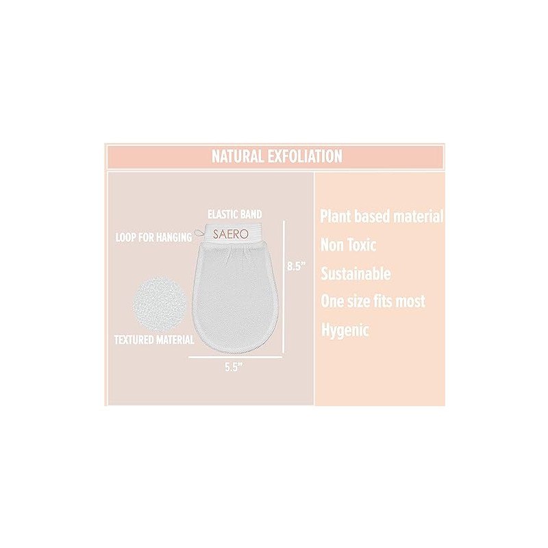 SAERO Guante de ducha coreano exfoliante profundo (2 piezas) para