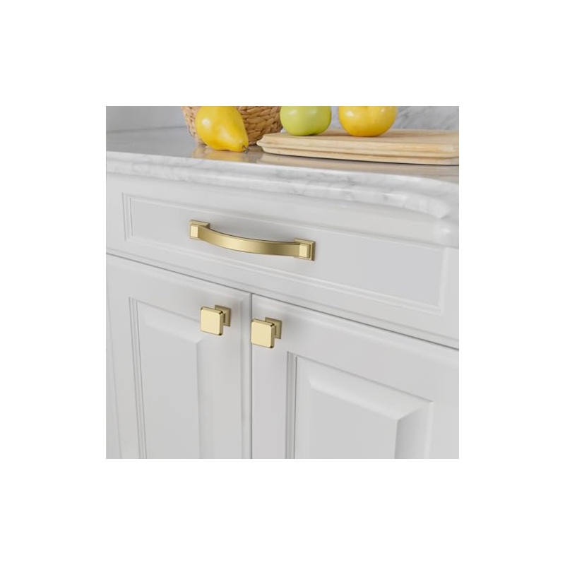 Amerdeco 10 Pack Brushed Gold Cabinet Pulls 4 Inch(102mm) Hole