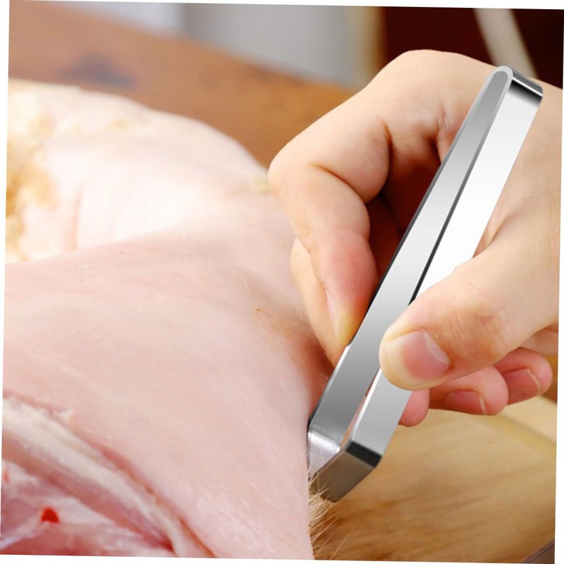 BIUDECO 2pcs Stainless Steel Fish Bone Tweezers Set Precision Meat