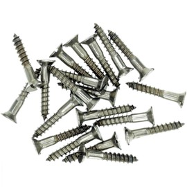 No.4 x 0.48 (3.0mm x 12mm) Slot Countersunk Wood Screw - Stainless Steel (A2) (Pack of 20)