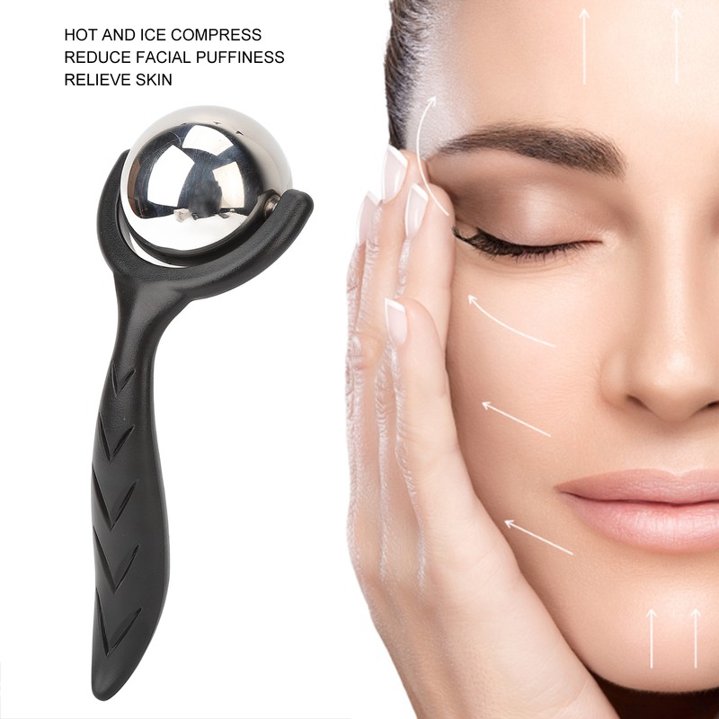 Facial Roller Massage Ball Ergonomic Handle Cold Hot Compression Stainless