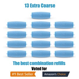 13 Extra Coarse Replacement Roller Refill Heads Compatible with Amope Wet Dry Electronic Foot File Refill(13 Extra Coarse for Wet & Dry) Blue