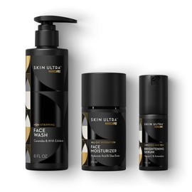 MANSCAPED MANSCAPED? Skin Ultra? Daily Regimen - Men's Skincare Routine Essentials with Face Wash, Face Moisturizer & Brightening Serum Formulated with A Ceramide Complex for Cleansing, Exfoliating & Hydration