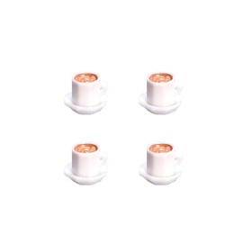ieron Simulation TeaCup Miniature Coffee Milk Tea Cup with Cup Tray for Dollhouse Decoration