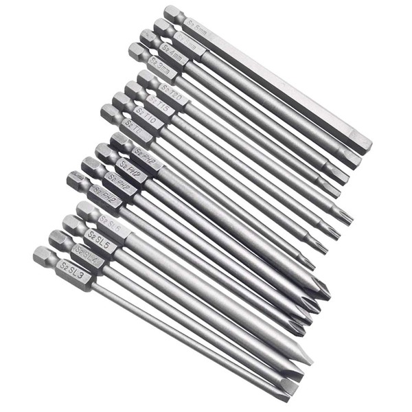 Yakamoz 16Pcs 4-in-1 Multi Long Magnetic Screwdriver Bit Set with