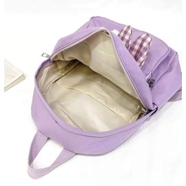 J.B.things Girls' Backpack, Kids Rucksack, Check, Rabbit Plush (Purple), purple