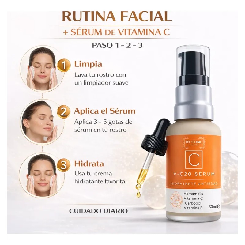 V-c20 Serum Vitamina C 20% Vitamina E Hamamelis Carbopol