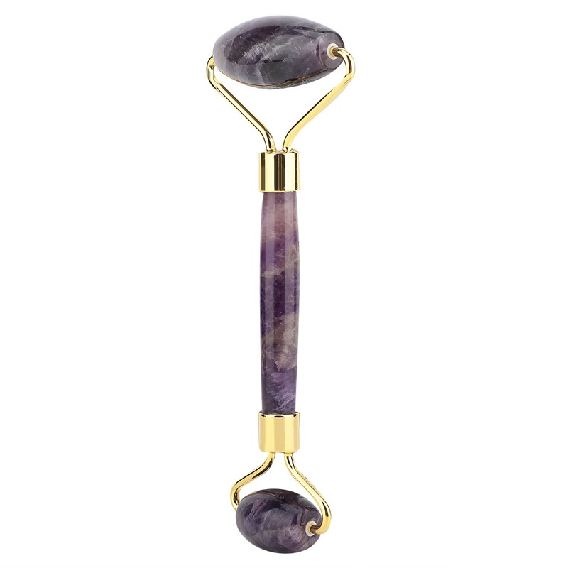 Natural Amethyst Double Head Jade Stone Roller & Guasha Scrapping