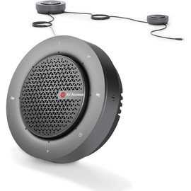 Conference Speakerphone, Daisy Chain bis zu 9 Speakerphones für 50 Person, USB & Bluetooth Speaker mit 4 Mics AI Noise Cancellation 360° Voice Pickup für Zoom,Teams,Conference Call Large Meeting Room