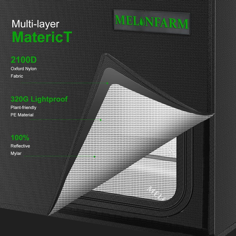 MELONFARM 24"x16"x20" Grow Tent, Double Transparent Viewing Door Indoor Grow