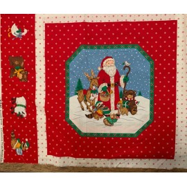 Unbranded Vintage Santa And The Christmas Arc Cotton Fabric Craft Panel- Pillow