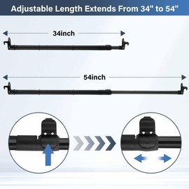 Car Clothes Hanger Bar Heavy Duty, Clothes Rack for Car Telescopic 34-54inch Reinforced Non-Slip Silicone wrap Keeps Clothes Dry and Tidy car Clothes Rack Hanger Suitable for RV Vans Trucks SUVS