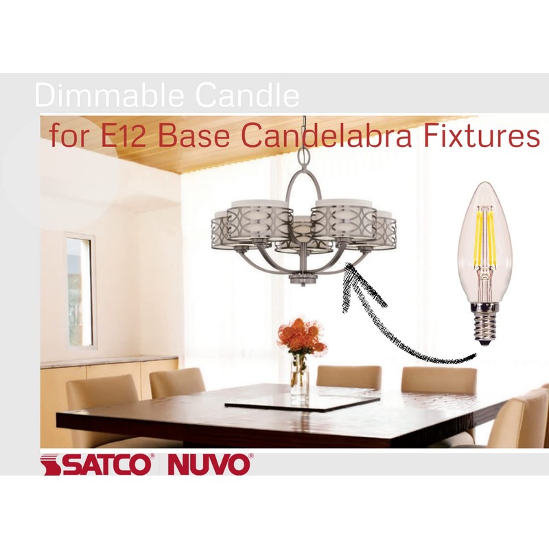 Satco S29877 Candelabra Bulb in Light Finish, Clear