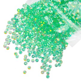 qiipii 620PCS 6mm Transparent Green AB Resin Rhinestones for Crafting Clear Fresh Green Flatback Jelly Stones Bulk SS30 Diamonds Gems Charms for Nails Face Eyes Makeup Tumblers Bottles Crafts Shoes