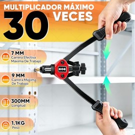 Remachadora Para Tuercas - Kits De Herramientas De Remache De Mano - Con 50 Tuercas De Remache y 5 Mandriles Métricos y 1 Llave, Herramienta De Tuercas De Remache