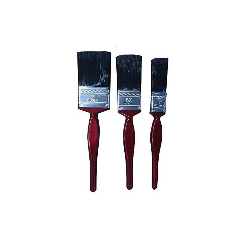 3 Pieces Paint Brush Set Quality Wooden Handles