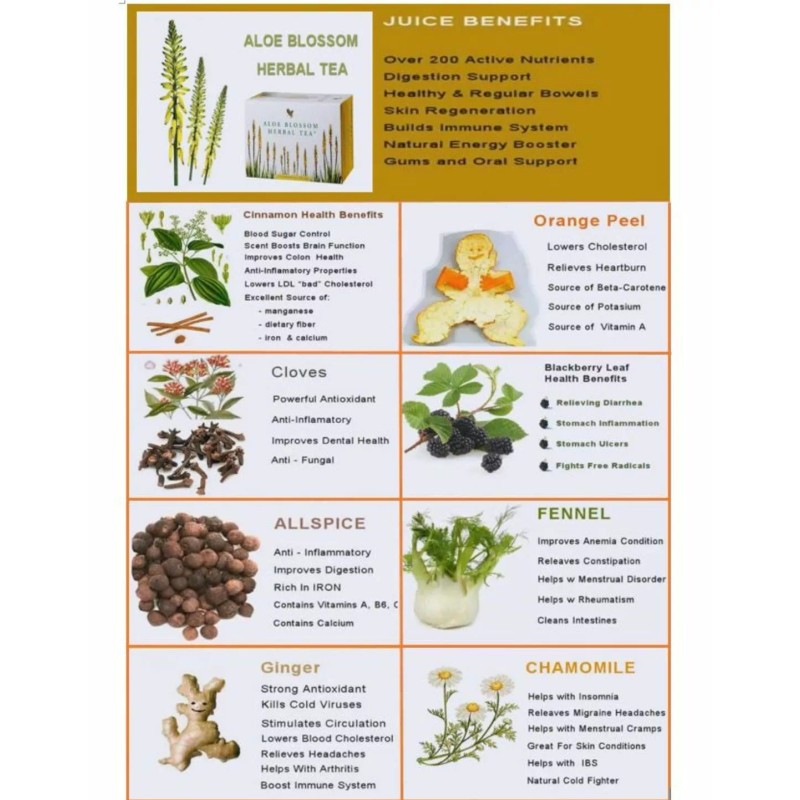 Forever 3 boxes Forever Aloe Blossom Herbal Tea (25 bags