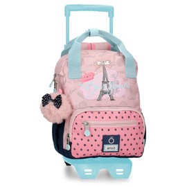 Enso Girl's Bonjour Luggage Messenger Bag, rose, Backpack 28 + Trolley