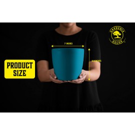 GARDENIX DECOR Self Watering Pots for Indoor Plants 3 Pack - Flower Pot with Water Level Indicator for Plants, Grow Tracking Tool - Self Watering Planter Plant Pot - Coco Coir - Teal