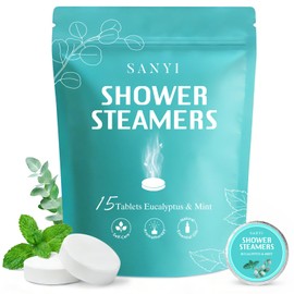 Shower Steamers Aromatherapy 15 Pack, Eucalyptus & Mint Shower Bombs with Natural Essential Oils, Boo Basket Stocking Stuffers Gifts for Women Men, Relaxation Quick Sinus Relief Nasal Congestion