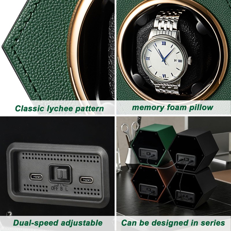 EREBUSE Single Watch Winder for Automatic Watches Ultra-Quiet Japanese Motor,