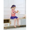 RAISEVERN Toddler Bathing Suit Patriotic Swimsuit Girl Baby Kids Swimwear