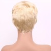BM Peluca Corta De Cabello Humano Natural, Peluca Rubia Con