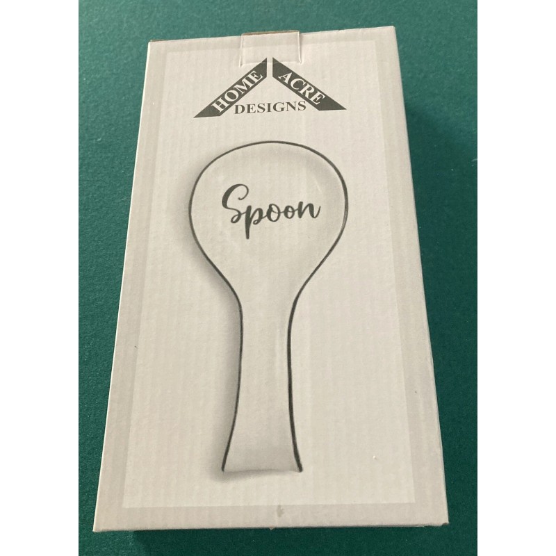 hOme White Ceramic Spoon Rest by Home Acre Designs. Size