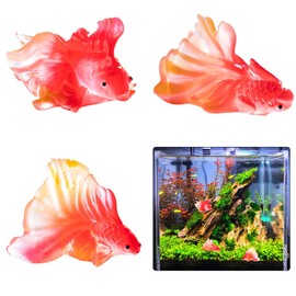 FineInno 3 Pieces Artificial Fish Micro Landscape Fish Resin Figure Mini Fish Sculpture Fake Fish Made of Resin Micro Landscape Decoration